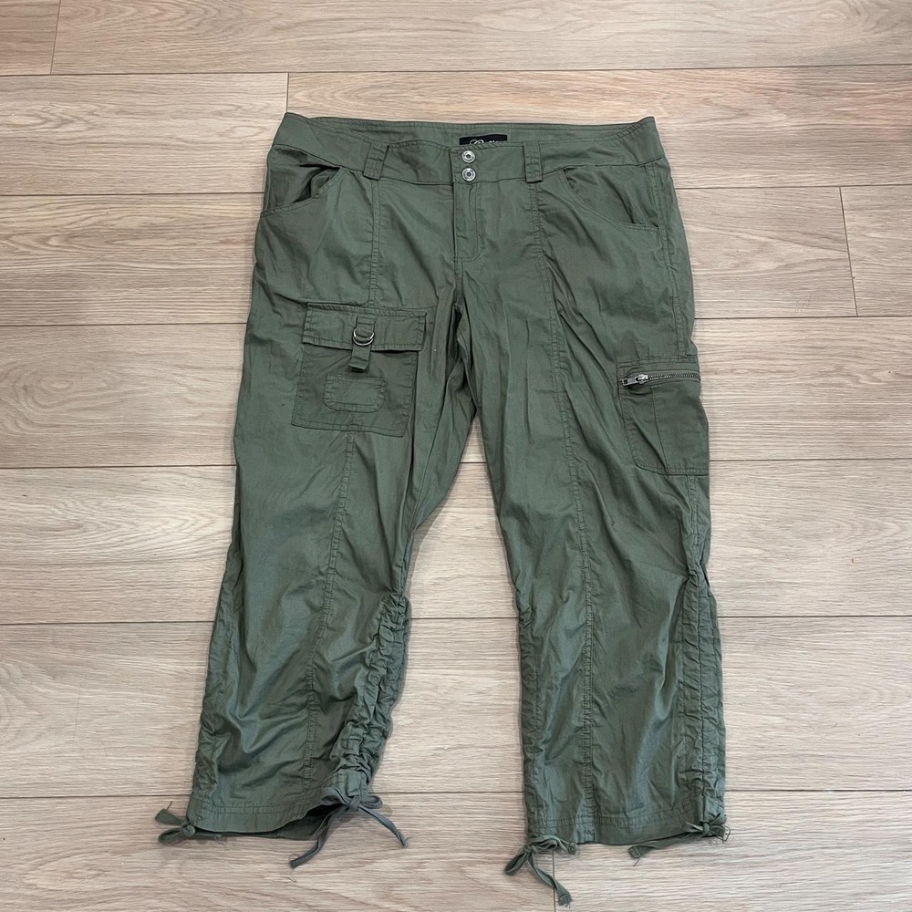 NWT Deadstock Guess Green Cargo Pants Utility Women 34 Gorpcore Streetwear